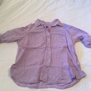 Talbots Lavender Linen Blouse
